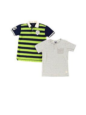 Tommy Hilfiger Boys Striped Polo Shirt & Silver Jeans Co. T-shirt Boys L